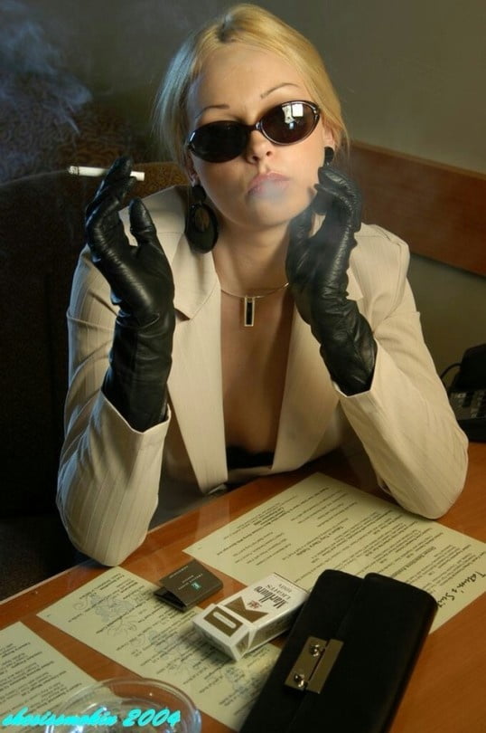 Milf smoking with leather gloves free porn images