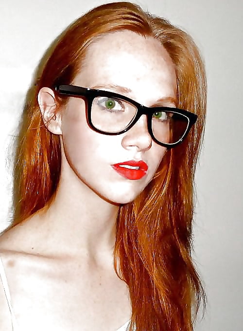 Sexiest nerdy redhead teen glasses getting