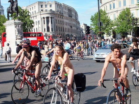 Skinny Posh Blonde London Wnbr World Naked Bike Ride The Best