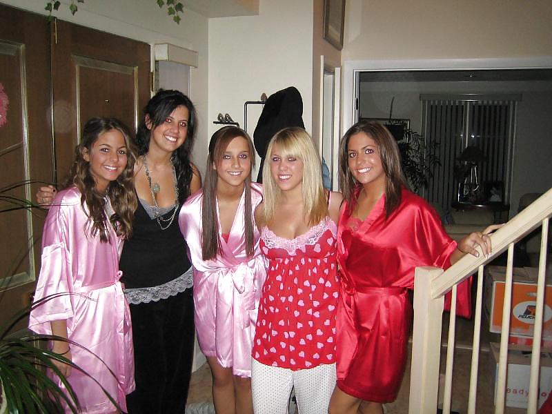 2 or more girls in Satin robe or Kimono pict gal