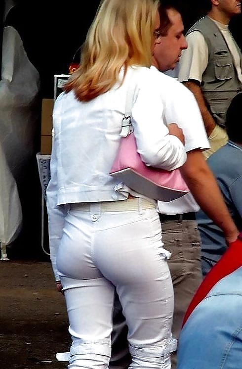Bk Several  Spy Candid White Pants pict gal