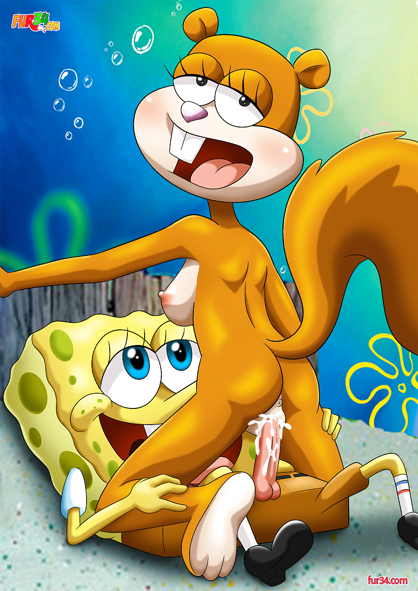 Spongebob And Sandy Doing It Naked Hard In Bed.