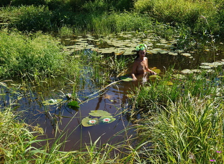 Nude in lazy river