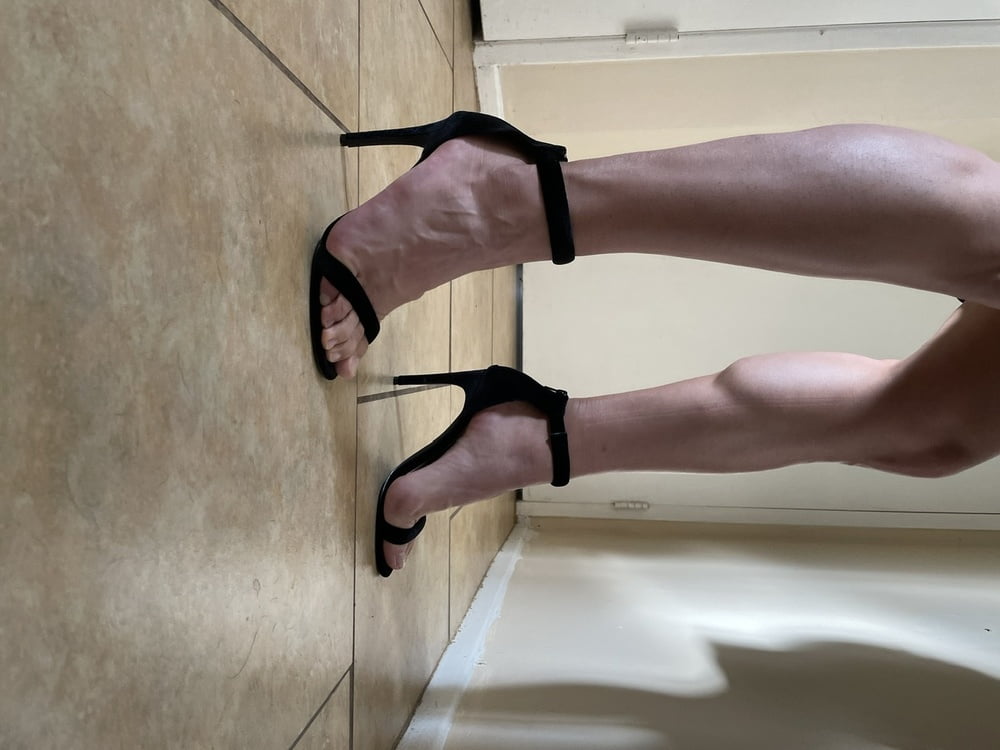 Bought another cute dress!!!! Sexy heels feet Boy Clit slip- 12 Photos 