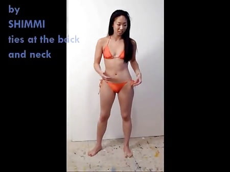 Marie Tomeoki Asian Tiny Orange String Bikini Demon