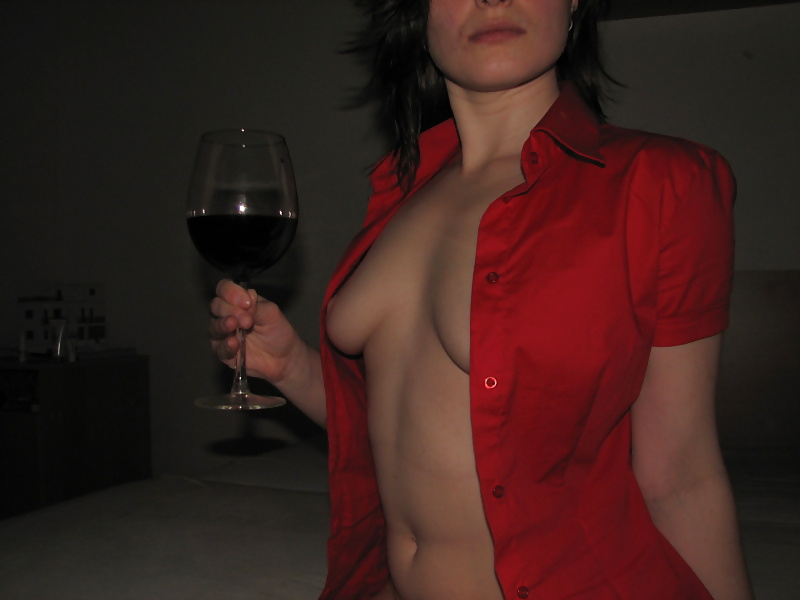 Californian red wine and red blouse - N. C. pict gal