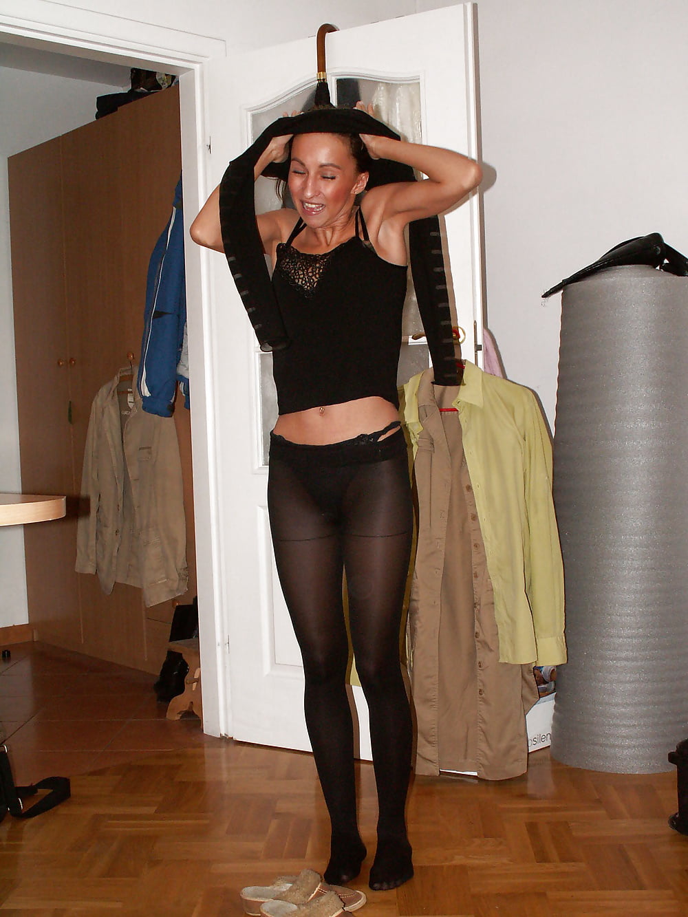 Russian Wife in Pantyhose Undresses pict gal