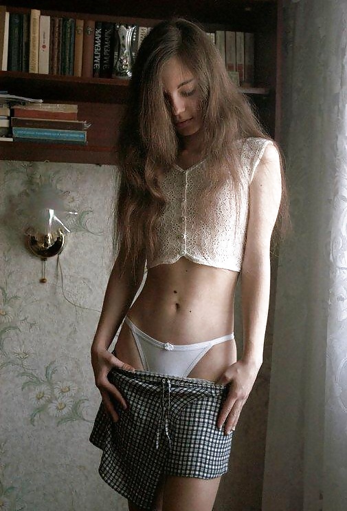 Sexy thin brunette pict gal