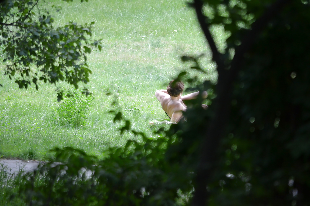 Sunbathing in the park pict gal