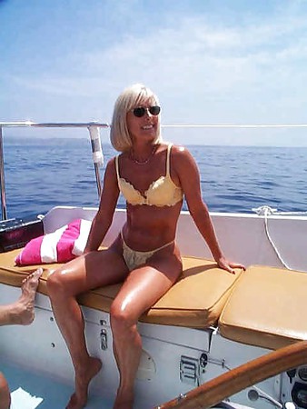Mature Anne having fun on a Sail Boat