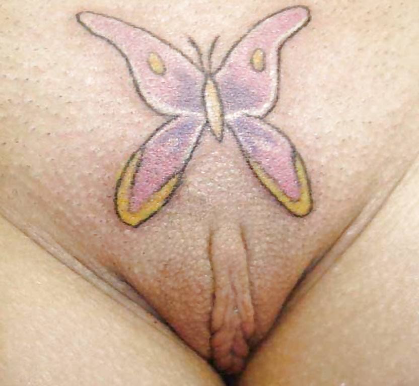 Butterfly tattoos on pussy