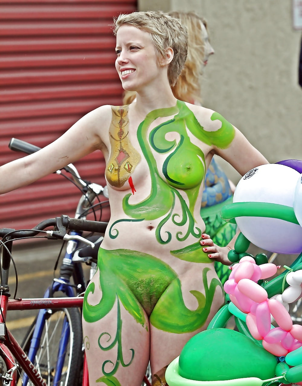 Nude Body Paint Models Gif