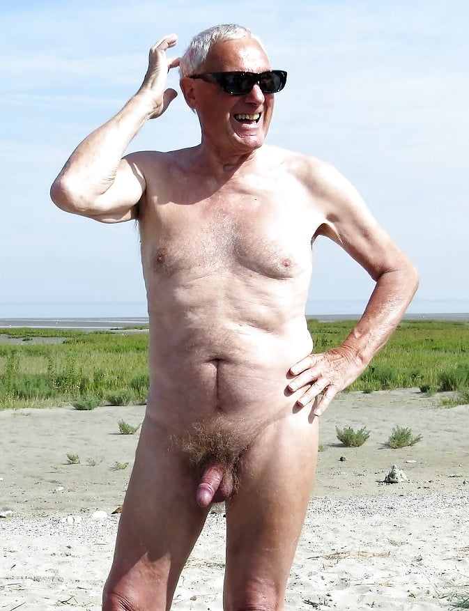 Naked old men at the beach anatomy