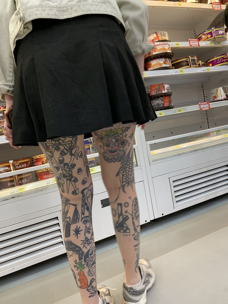 Tattoo girlfriend school pantyhose