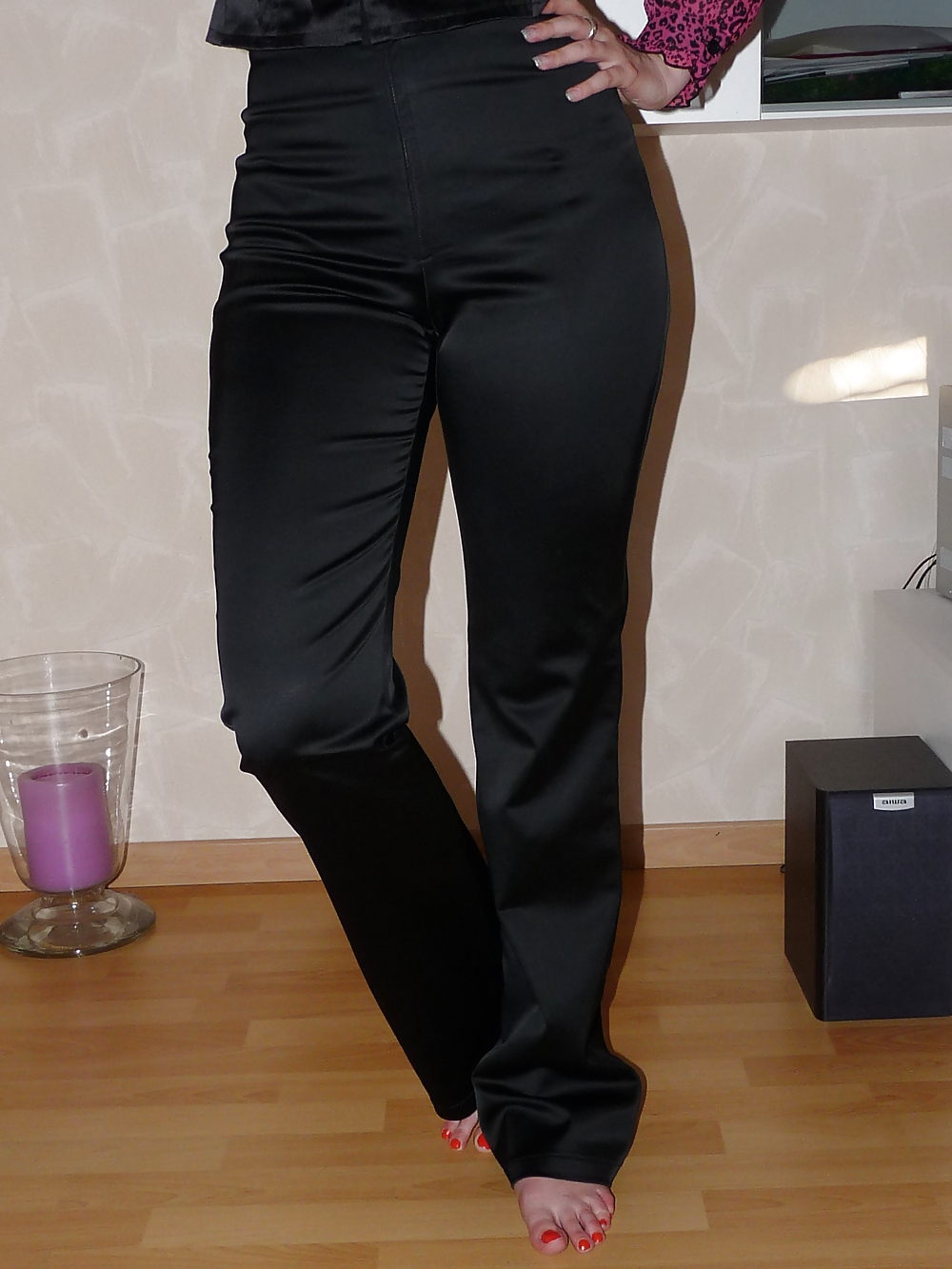 wifes Xtrem satin silky shiny wetlook pants pict gal