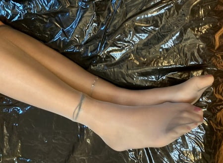 silver heels and nylon feet         