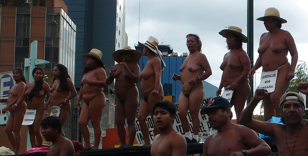 Naked Mexican Protest.