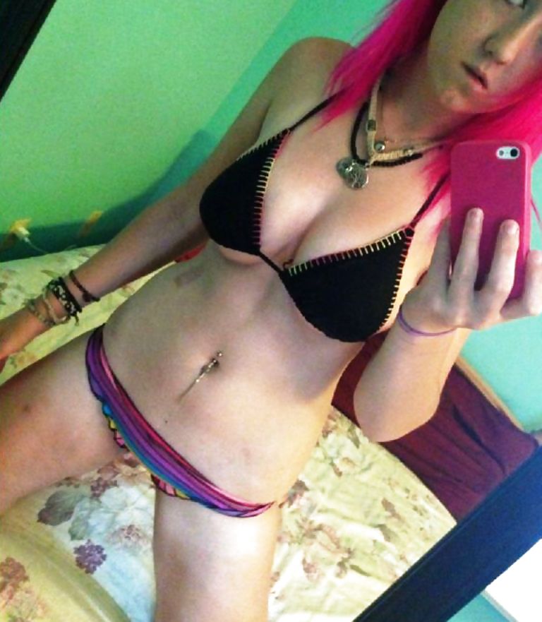 Selfshot of a sexy red-haired punk girl with big tits pict gal