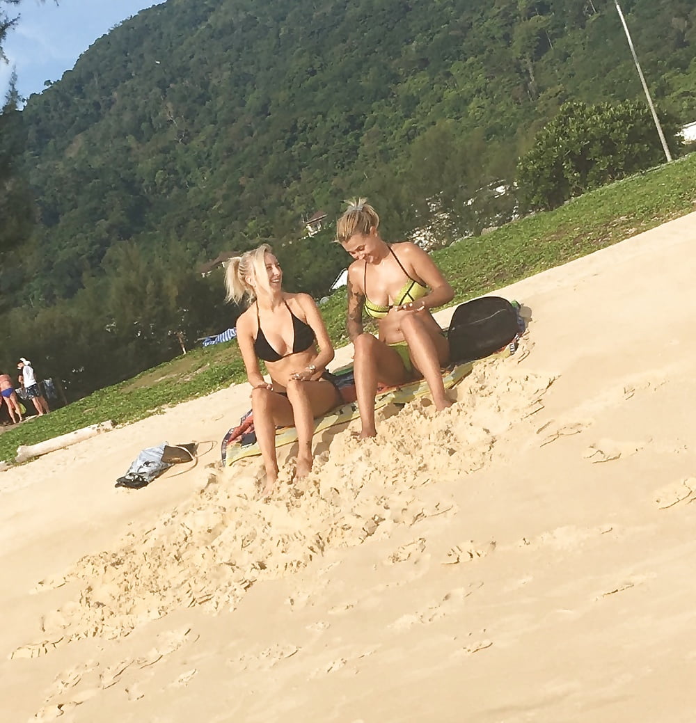 2 blonde sluts with big tits in bikinis pict gal