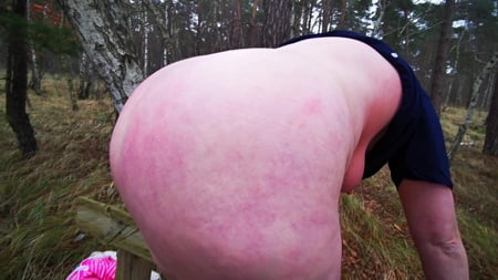 naked on bench in winter titslapping         