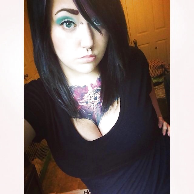 Chubby HUGE tits blonde pict gal