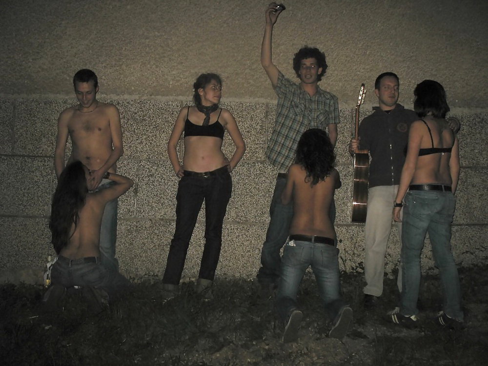 Group at night up to some antics pict gal