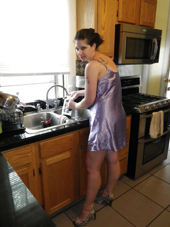 doing her wifey chores