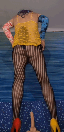Black pantihose and yellow nightdress teasers #18