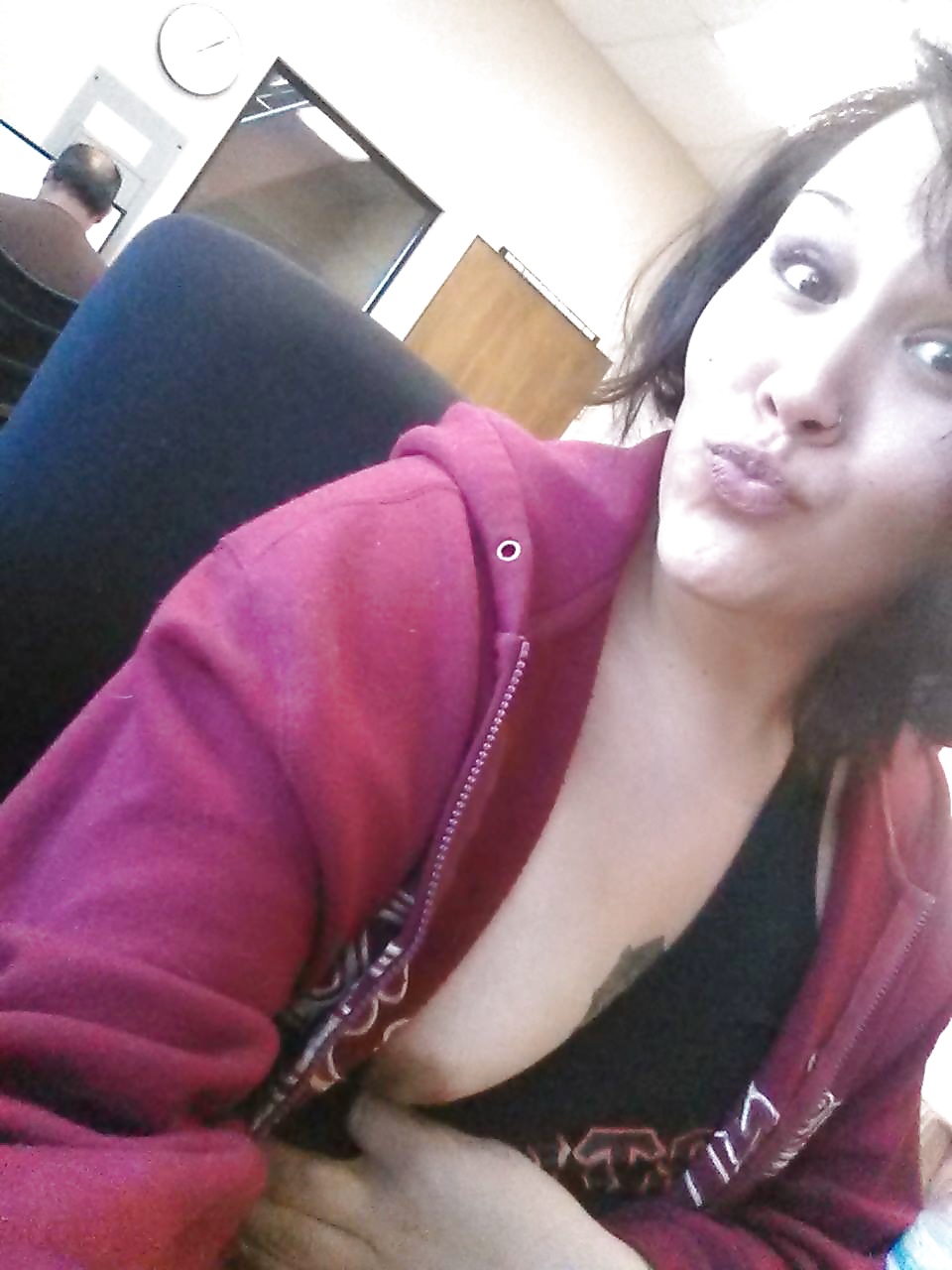 Nasty selfie at work pict gal
