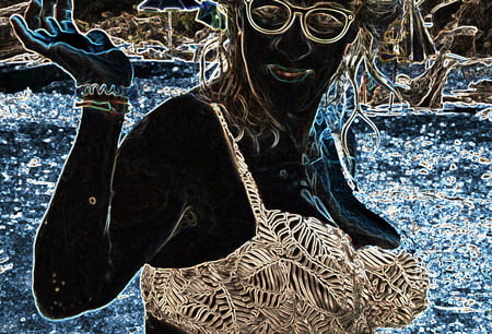 luminous contours of legs heels and ass         