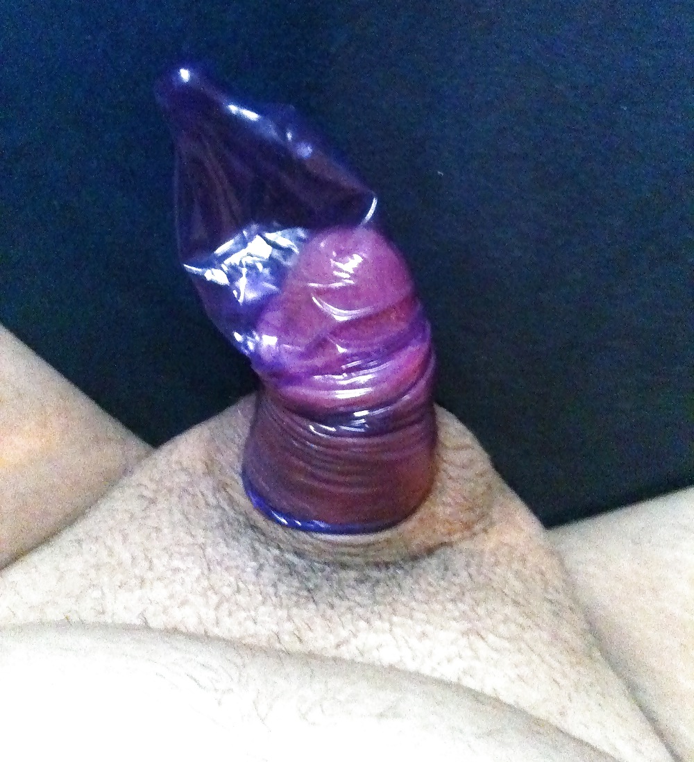 Small cock and condom.