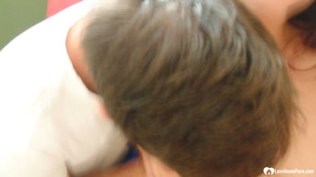 brunette cutie gets some cum over herself         