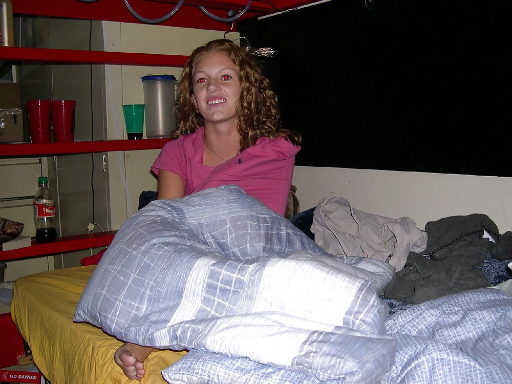 Teen strip on college pict gal