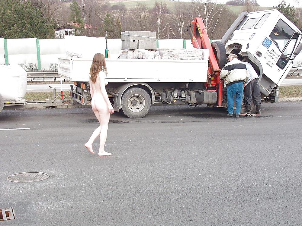 Czeck girl walking nude in public - N. C. pict gal