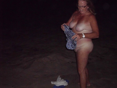 Mature wife outside At beach