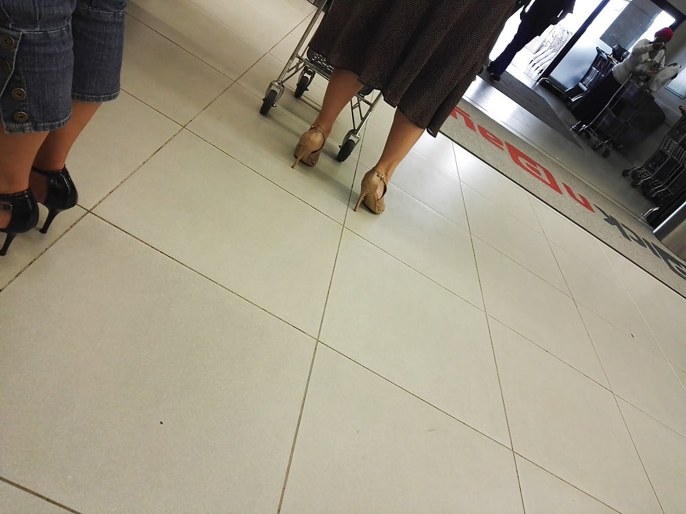Candid feet in heels times two pict gal