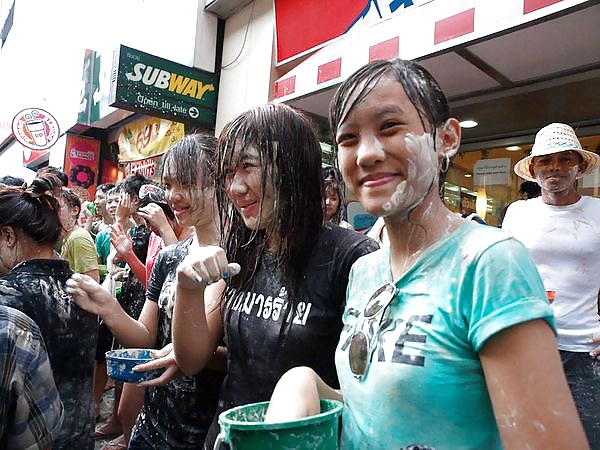 Amateur Self Shot Songkran Festival Thailand Funny Day pict gal