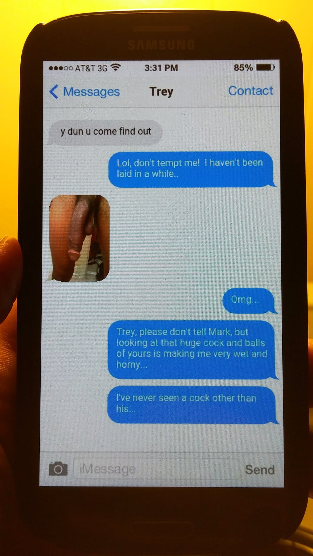 Text found on cheating wife's phone pict gal