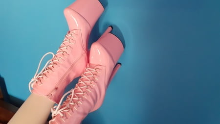 pink ankle boots         