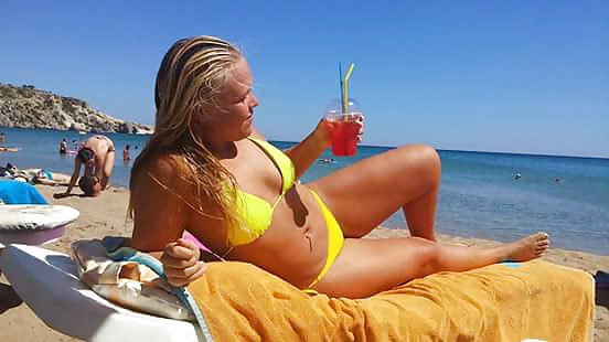 Panties beach watching blonde