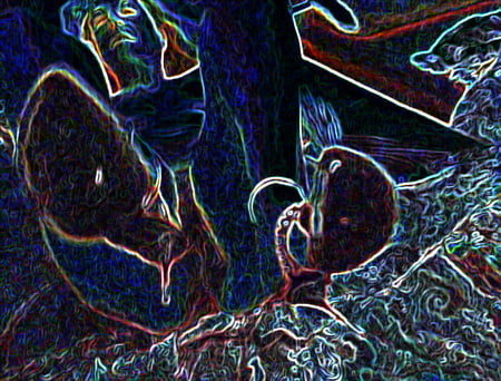 luminous contours of legs heels and ass         