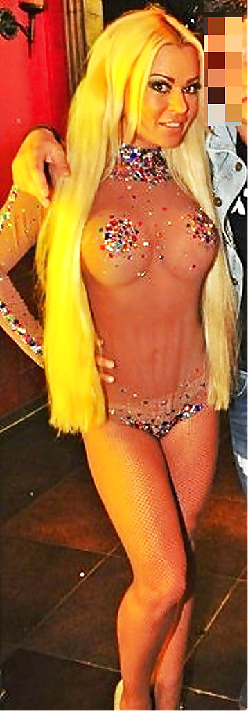German blonde disco bitch with a transparent upper part pict gal