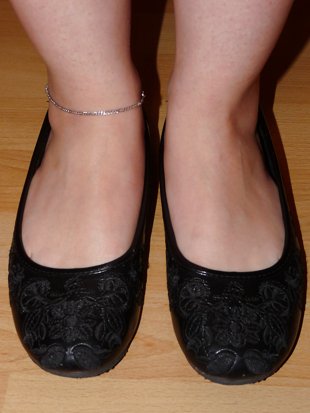 Wifes sexy black leather ballerina ballet flats shoes 2 pict gal