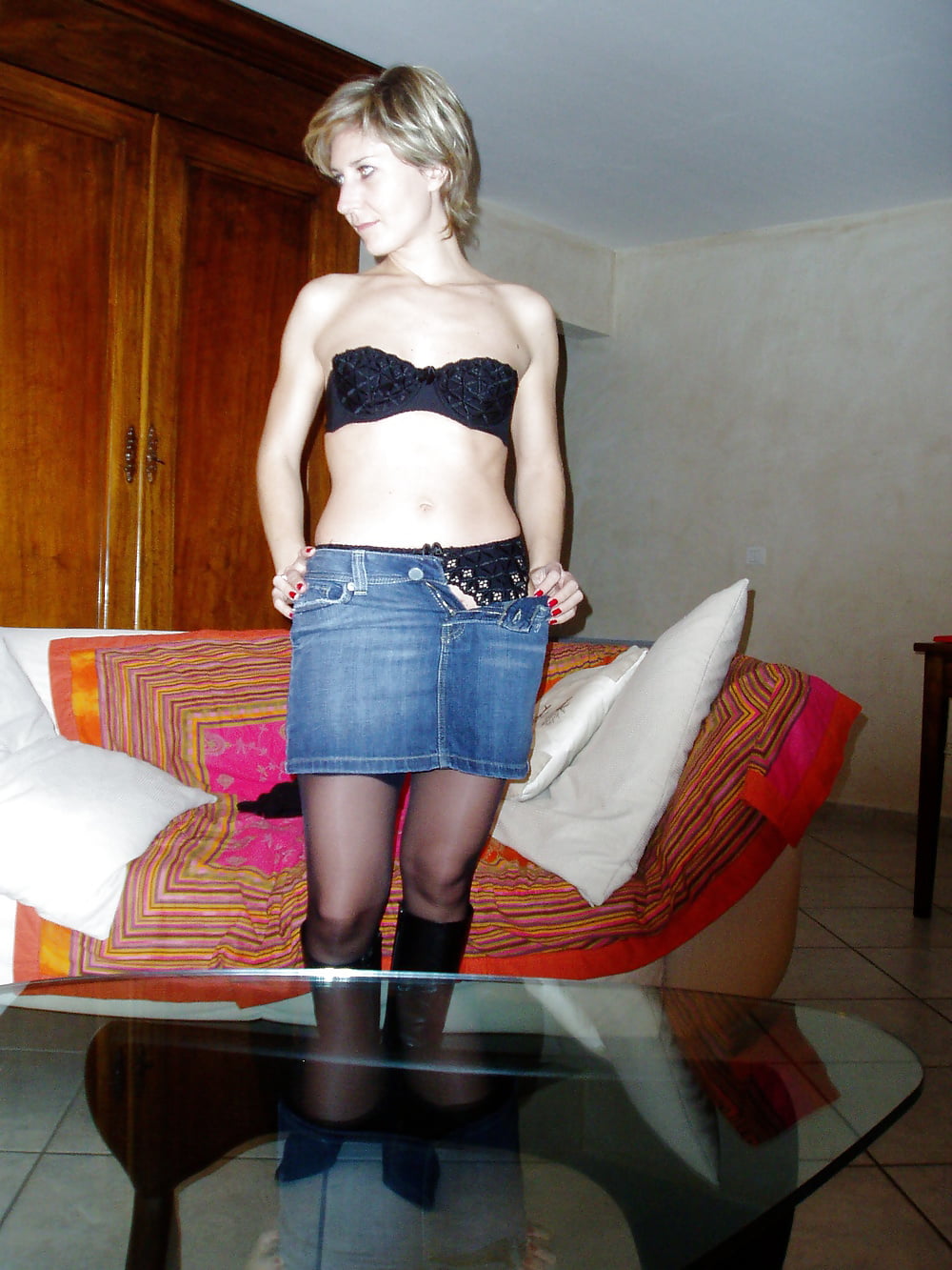 Hot wife in jeans skirt pict gal