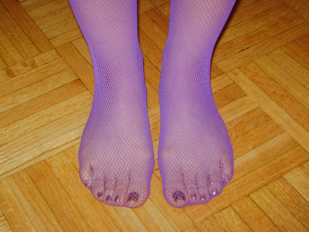 Purple Stocking Tease pict gal