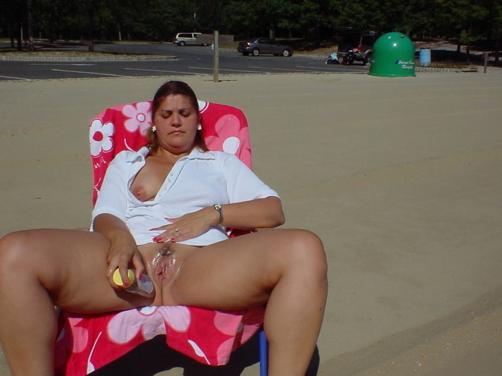 POV uniform chubby beach
