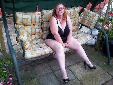 black tankini and heels outdoors part 1