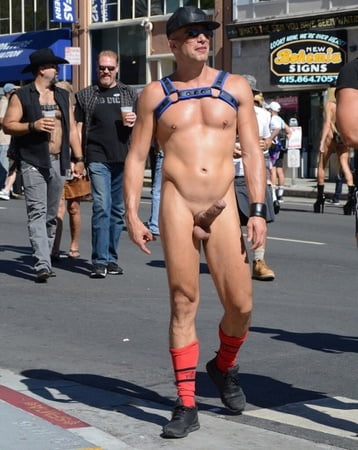 Nude men in public