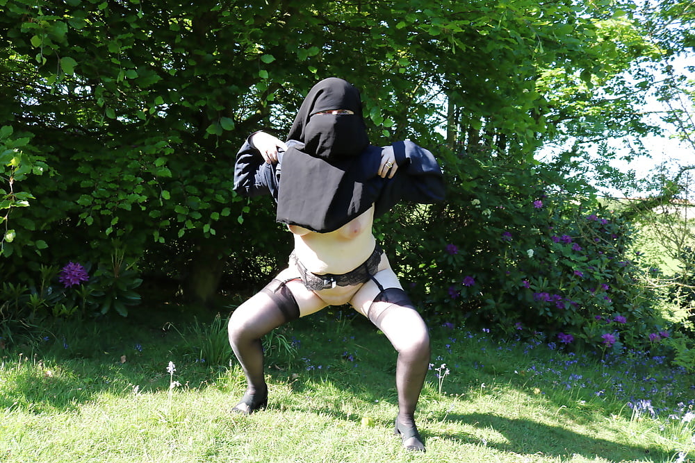 Wife In Burqa Niqab Stockings And Suspenders